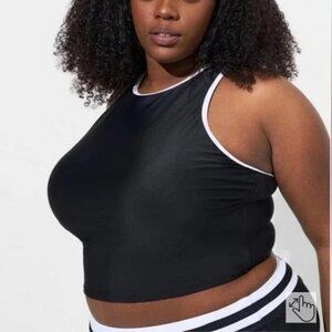 Torrid Wireless Color Banding High Neck Tankini